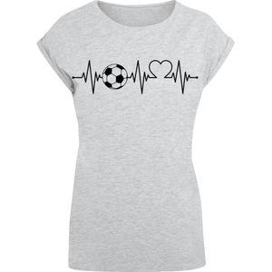 F4NT4STIC Shirt 'Heartbeat Soccer'  lichtgrijs / zwart