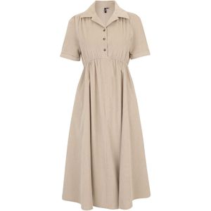 Vmmray - Corduroy - Zwangerschapsjurk - Korte Mouwen - Regular Fit - Tot Aan De Enkel