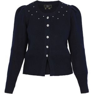 faina Gebreid vest  nachtblauw