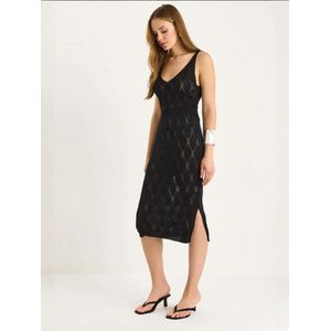 Bianco Lucci Gebreide jurk  zwart
