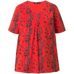 Ulla Popken Shirt  grijs / rood / zwart