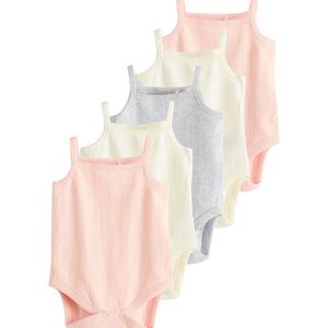 Next Rompertje/body  pasteelgeel / lichtgrijs / lichtroze