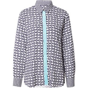 Emily Van Den Bergh Blouse  navy / turquoise / wit