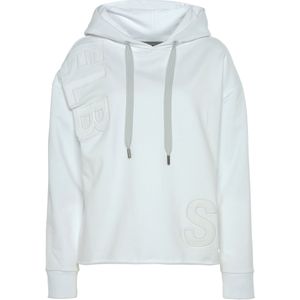 Hoodie - Wit - Katoen - Met Logoborduursel
