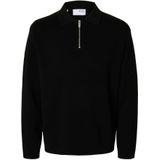 Selected - Relaxed Fit - Gebreide Polo met Col - Halve Rits - Lange Mouwen