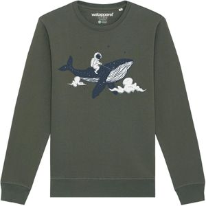 Watapparel Sweatshirt ' Spacewhale '  navy / kaki / wit