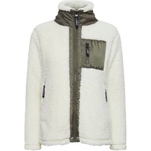 Oxmo - Fleece Jas - Olijfgroen - Color-Blocking