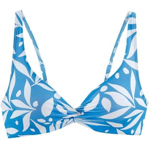 Look - Gedessineerd - Bikinitop - Blauw/Wit - Met Beugel - Verwijderbare Softcups