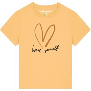 Watapparel Shirt 'Self love'  bruin / lichtgeel / zwart
