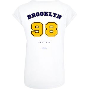 F4NT4STIC Shirt 'Brooklyn 98 NY'  donkergeel / zwart / wit