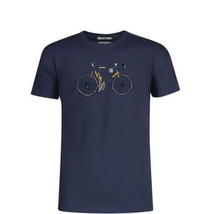 GREENBOMB Shirt 'Bike Knut'  navy / geel / zwart / wit