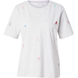 NÜMPH Shirt 'GRAIN'  lichtblauw / lichtgrijs / rosa / rood