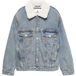 Pull&Bear Winterjas  blauw denim / wit