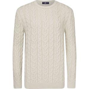 Jimmy Sanders - Trui - Ecru - Ronde Hals - Heren