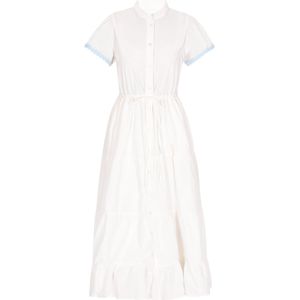 ebeeza Blousejurk 'Boho'  lichtblauw / wit