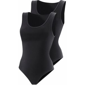 Bodystocking - Zwart - Elastische Katoenkwaliteit - Mouwloos