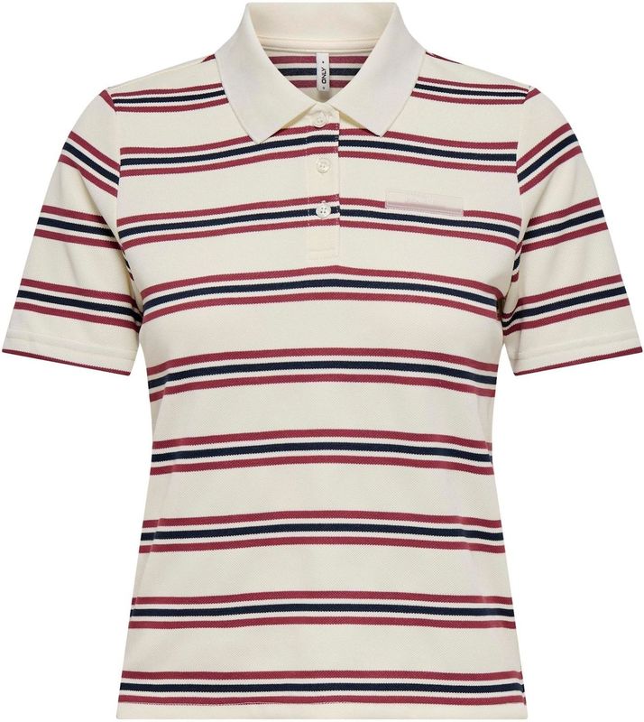 Only - Casual T-shirt - Antique White - Polyester/Katoen