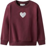 NAME IT Sweatshirt 'NMFSakkina'  bourgogne / zilver / wit