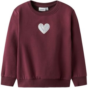 NAME IT Sweatshirt 'NMFSakkina'  bourgogne / zilver / wit