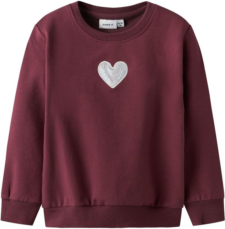 NAME IT Sweatshirt 'NMFSakkina'  bourgogne / zilver / wit