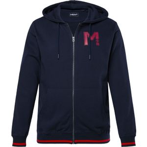 Men Plus Sweatvest  navy / wijnrood