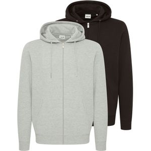 !Solid Sweatvest 'Colineareg'  grijs gemêleerd / zwart