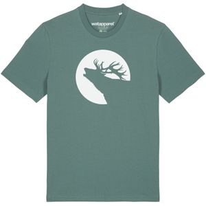 Watapparel Shirt 'Röhrender Hirsch'  groen / wit