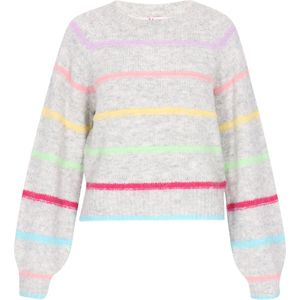 MYMO Trui  citroen / lichtgrijs / pastelgroen / rosa / magenta