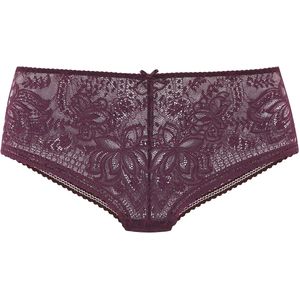 Lascana - Hipster Luciana - Aubergine - Slips - Fijne subtiel transparante kant in bloemige look