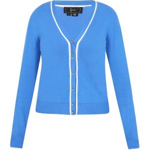 faina Gebreid vest 'Fashion Look'  azuur / wit