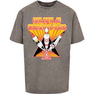 F4NT4STIC Shirt 'Arcade Triple Shot Atari Retro Gaming'  grijs / oranje