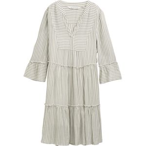 TOM TAILOR Jurk  kaki / wit