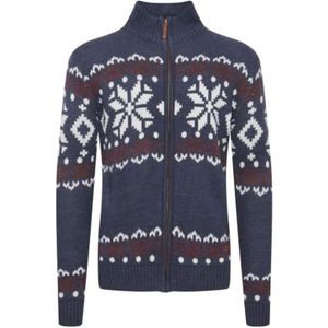 !Solid Gebreid vest 'Noran'  donkerblauw / donkerrood / wit