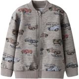 Sweatvest - Regular Fit - Geborstelde Sweatstof - Lange Mouwen - Ronde Hals - All-over Print