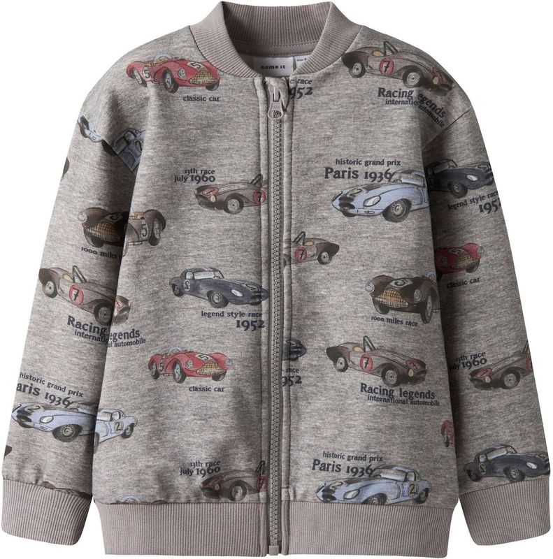 Sweatvest - Regular Fit - Geborstelde Sweatstof - Lange Mouwen - Ronde Hals - All-over Print