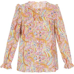 ebeeza Blouse 'Fashion Look'  lichtblauw / geel / oranje / lichtroze