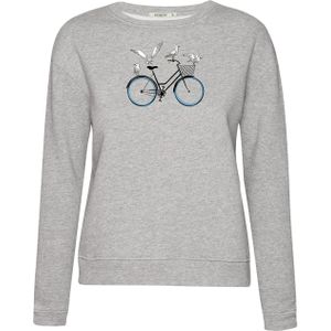 GREENBOMB Sweatshirt 'Bike Seagulls'  blauw / grijs gemêleerd / zwart / wit