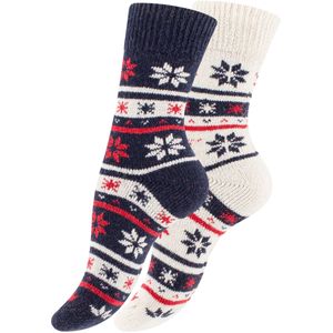 Cotton Prime Sokken  ecru / marine / rood