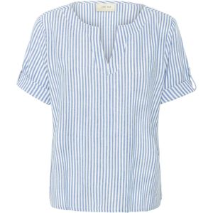 Cream Blouse  lichtblauw / wit