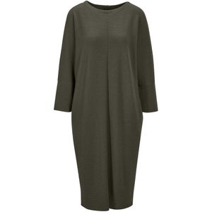 MADELEINE - Jurk - Kaki - Recht Model - Lange Mouw - Knielengte