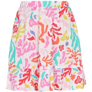 swirly Rok 'Young Fashion'  turquoise / donkeroranje / lichtroze / wit