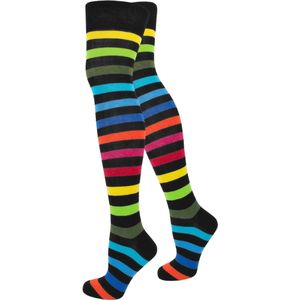 normani Overknee kousen 'Regenbogen'  lichtblauw / geel / rood / zwart