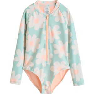 Next Badpak  mintgroen / pasteloranje / wit