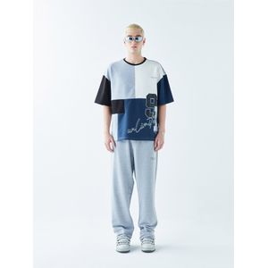 VAMOS CLO Broek  blauw / grijs gemêleerd