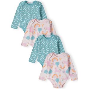 MINOTI Rompertje/body  cyaan blauw / gemengde kleuren / rosé