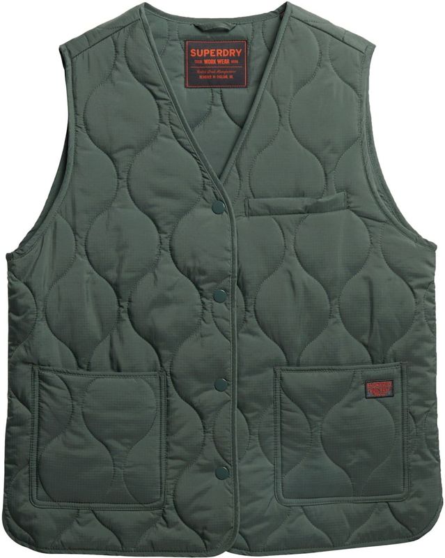 Superdry - Quilted Lite Liner - Gilet - Boxy Fit - Drukknoopsluiting