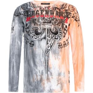 CIPO & BAXX Shirt  grijs / oranje / zwart / wit