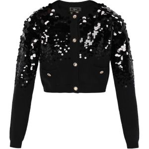 faina Gebreid vest  zwart