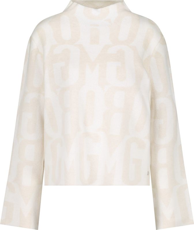 Monari - Gebreide Trui - Cashmere Gemustert - Regular Fit - Ronde Hals