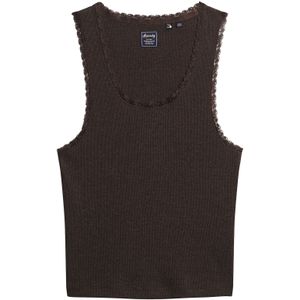 Superdry - Haltertop - Chocoladebruin - Slanke Pasvorm - Mouwloos